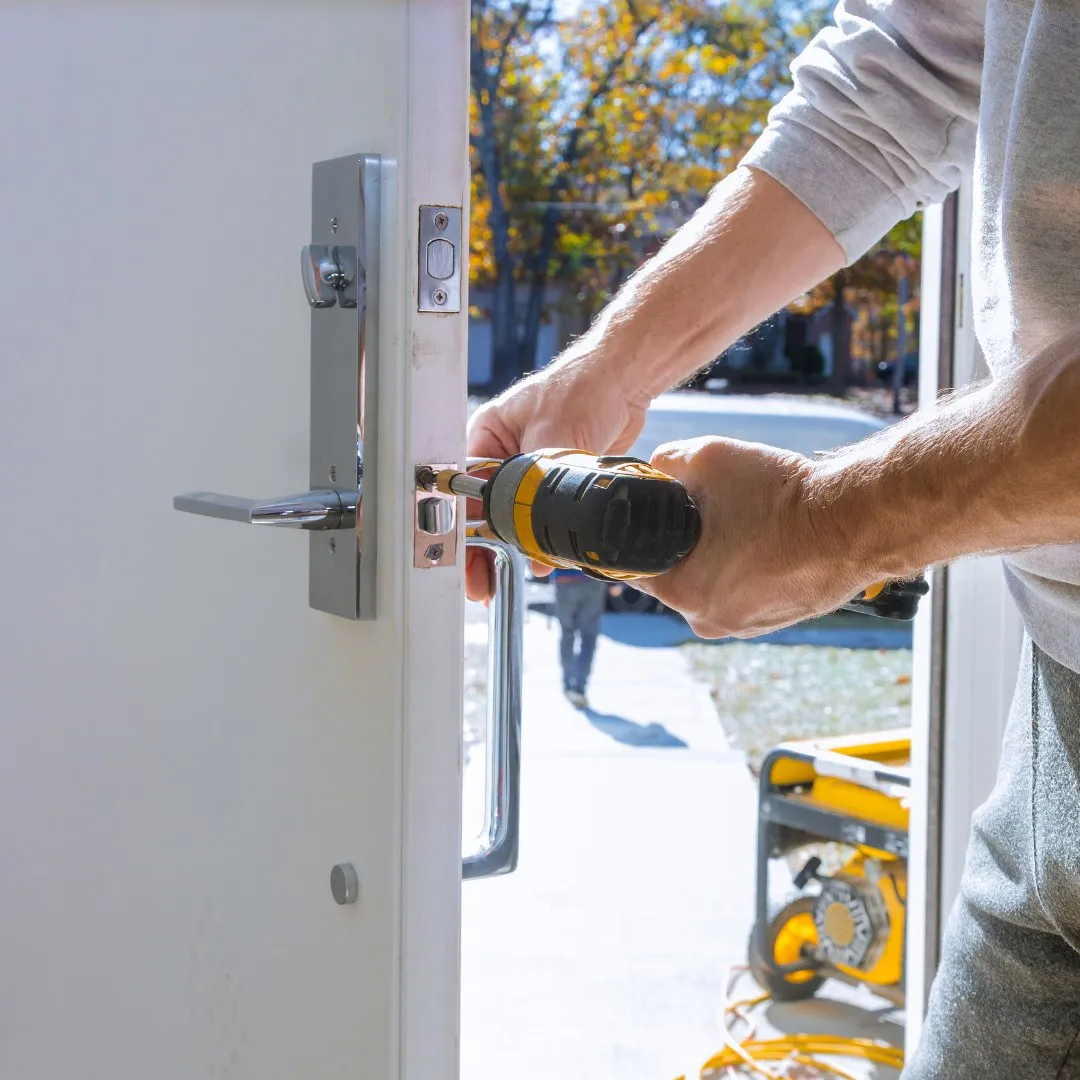 Installing a door lock on an exterior door