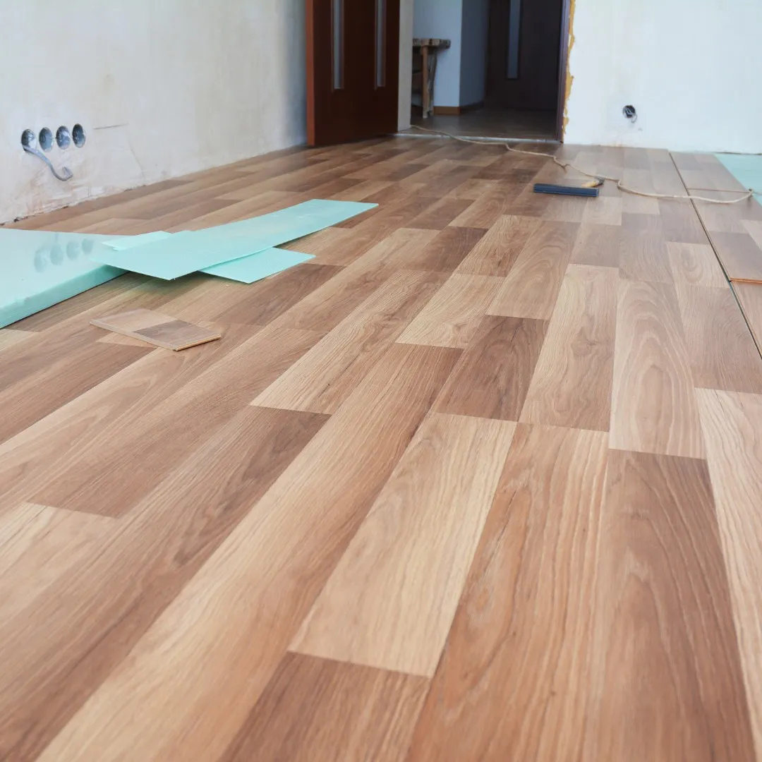 Room with new wood-look flooring